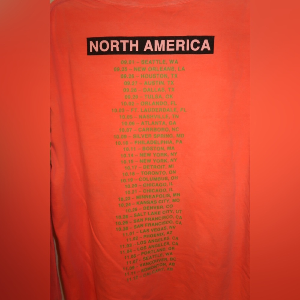 LANY Comfort Colors Fluorescent Orange Concert Tour Long Sleeve T-shirt - Picture 7 of 8